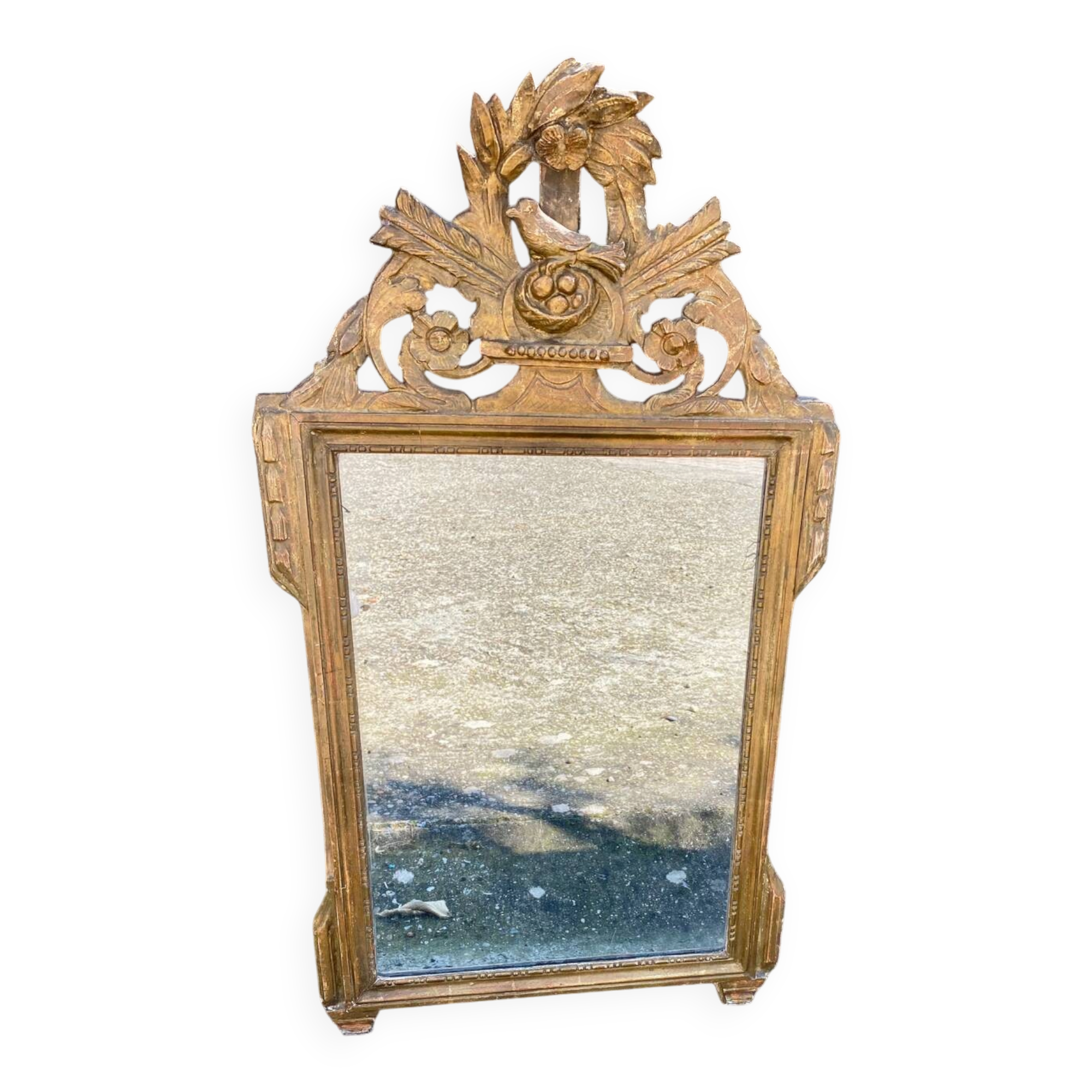 Miroir ancien bois doré