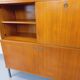 Louis Paolozzi modernist teak bookcase and secretary storage unit