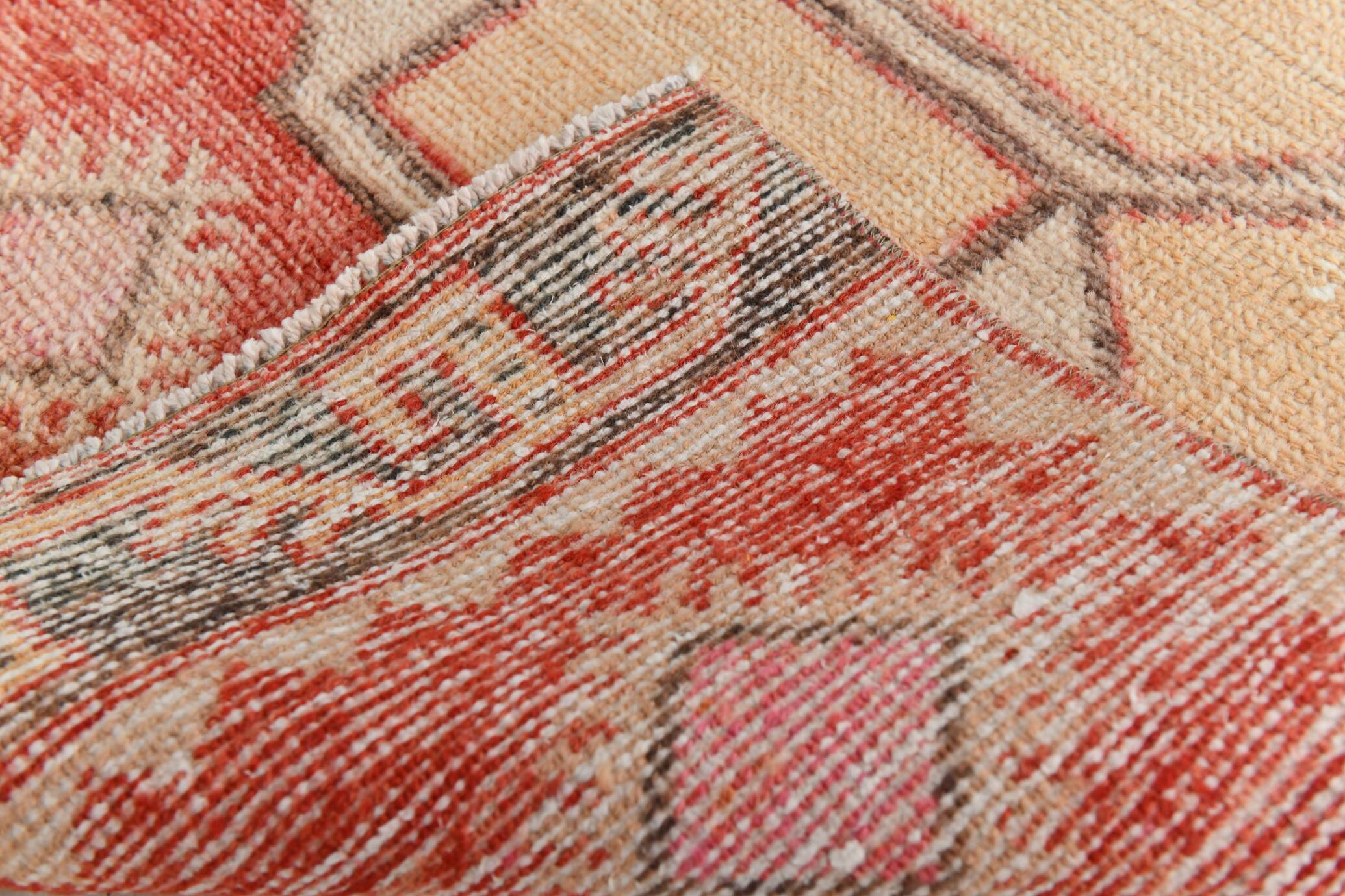 Turkish Classic Oriental Style Red Vintage Runner Rug, 87x379Cm