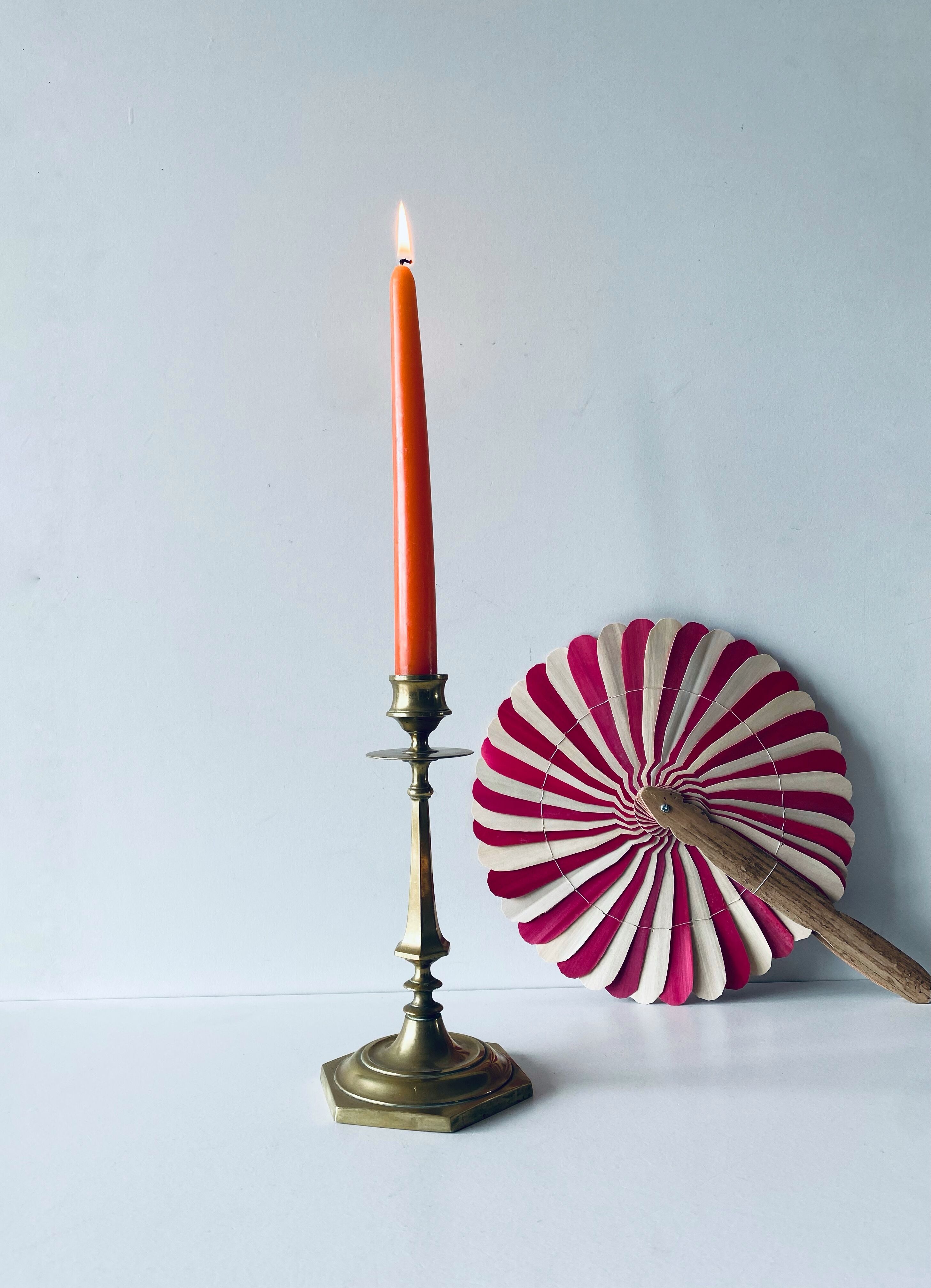 Antique bronze candle holder