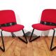 Chaise vintage tissu rouge