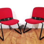 Chaise vintage tissu rouge