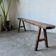 Small solid walnut farm bench, 1950s