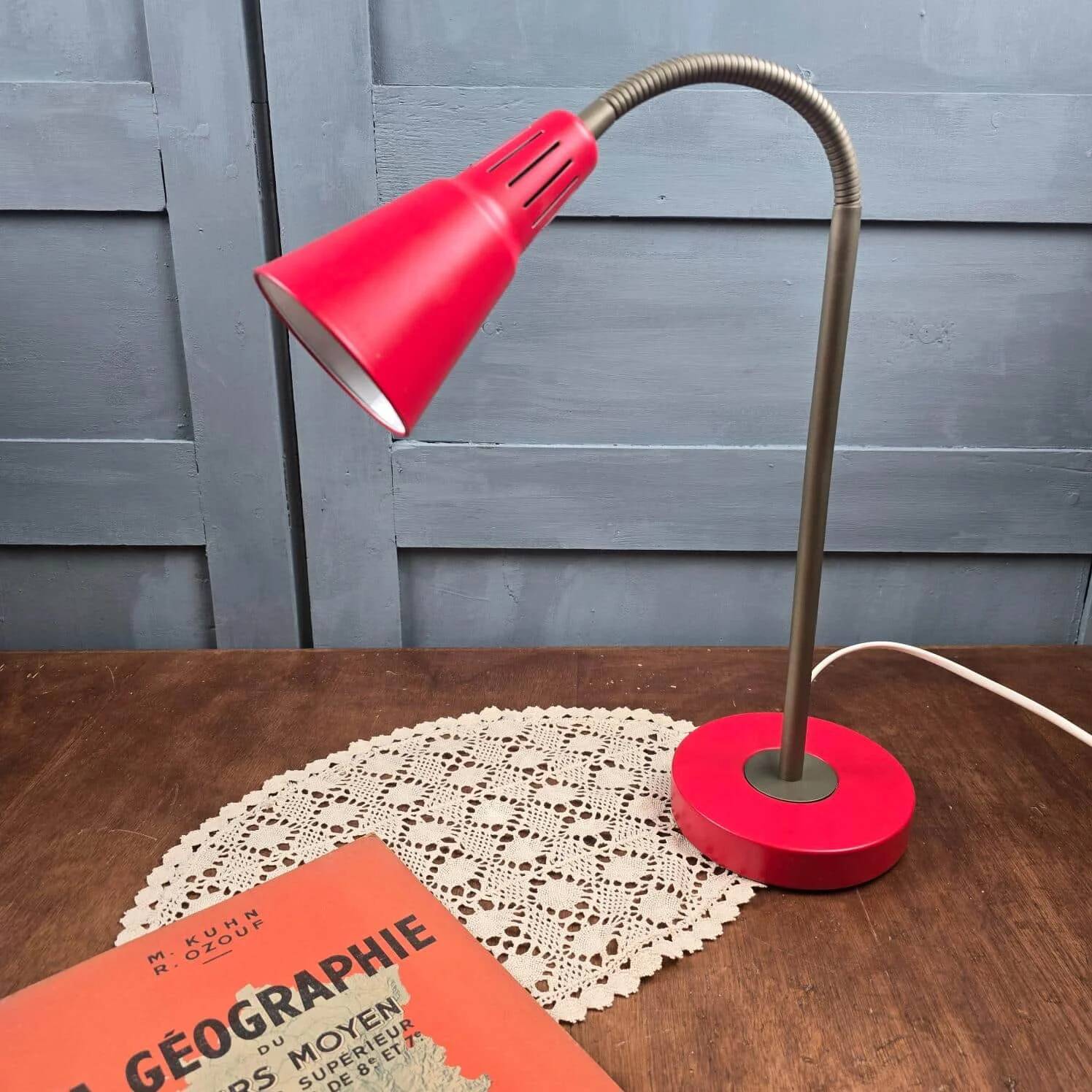 IKEA Kvart red desk lamp – Design by Hagberg, gooseneck - 2000s