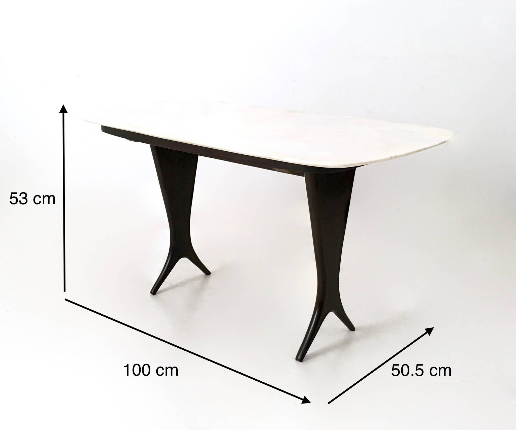 Table basse attribuée à Guglielmo Ulrich avec plateau en marbre de Carrare
