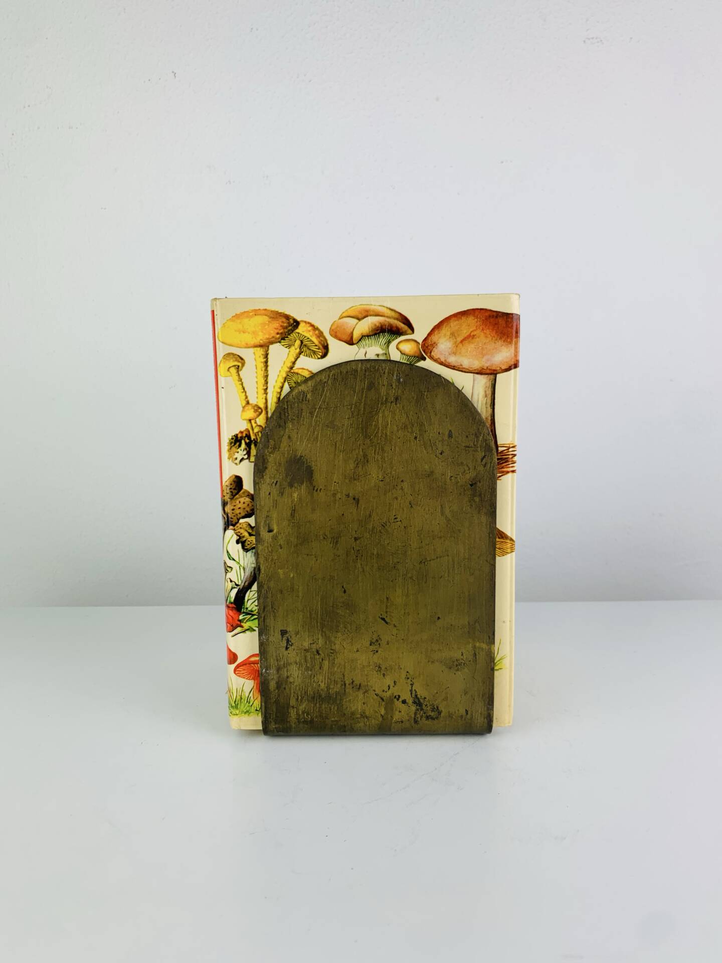 Pair of minimalist vintage raw brass bookends