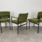 3 chairs 50s metal and green velvet ideal vintage style desk
