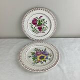 Pair of openwork plates with floral decoration “Les Islettes” early 19th century