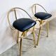 Tabourets de bar en laiton design vintage 'style régence hollywoodienne'