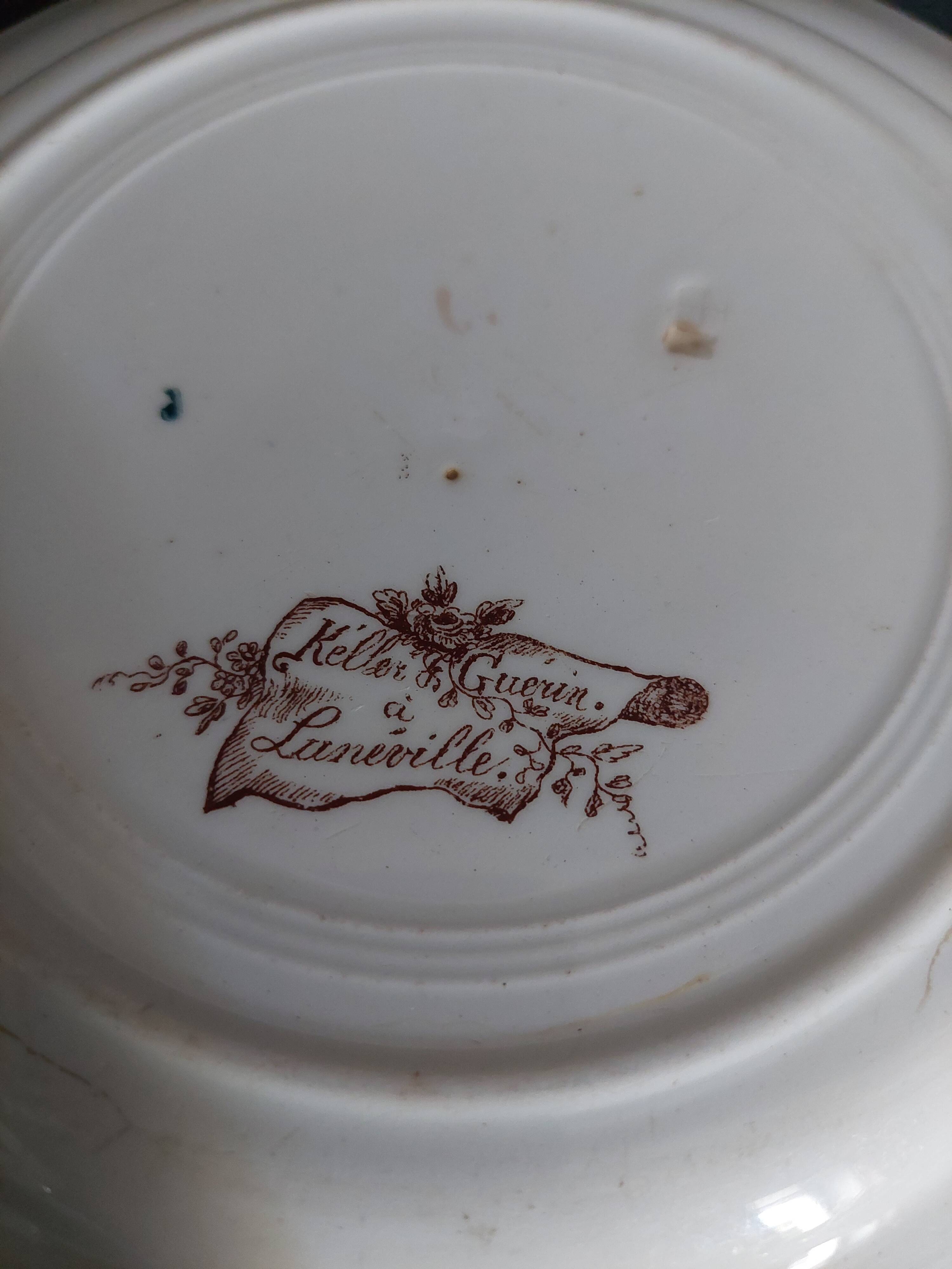 Ironstone plate by Keller and Guérin in Lunéville, late 19th century