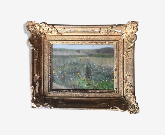 Tableau Post impressionniste "La prairie fleurie" par François Moreau - 1918