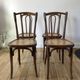 Set of 4 bistro chairs in curved wood of beech Luterma 30s
