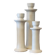 Set de trois bougeoirs en tadelakt blanc