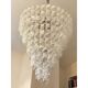 Transparent and White “Ricci” Murano Glass Chandelier