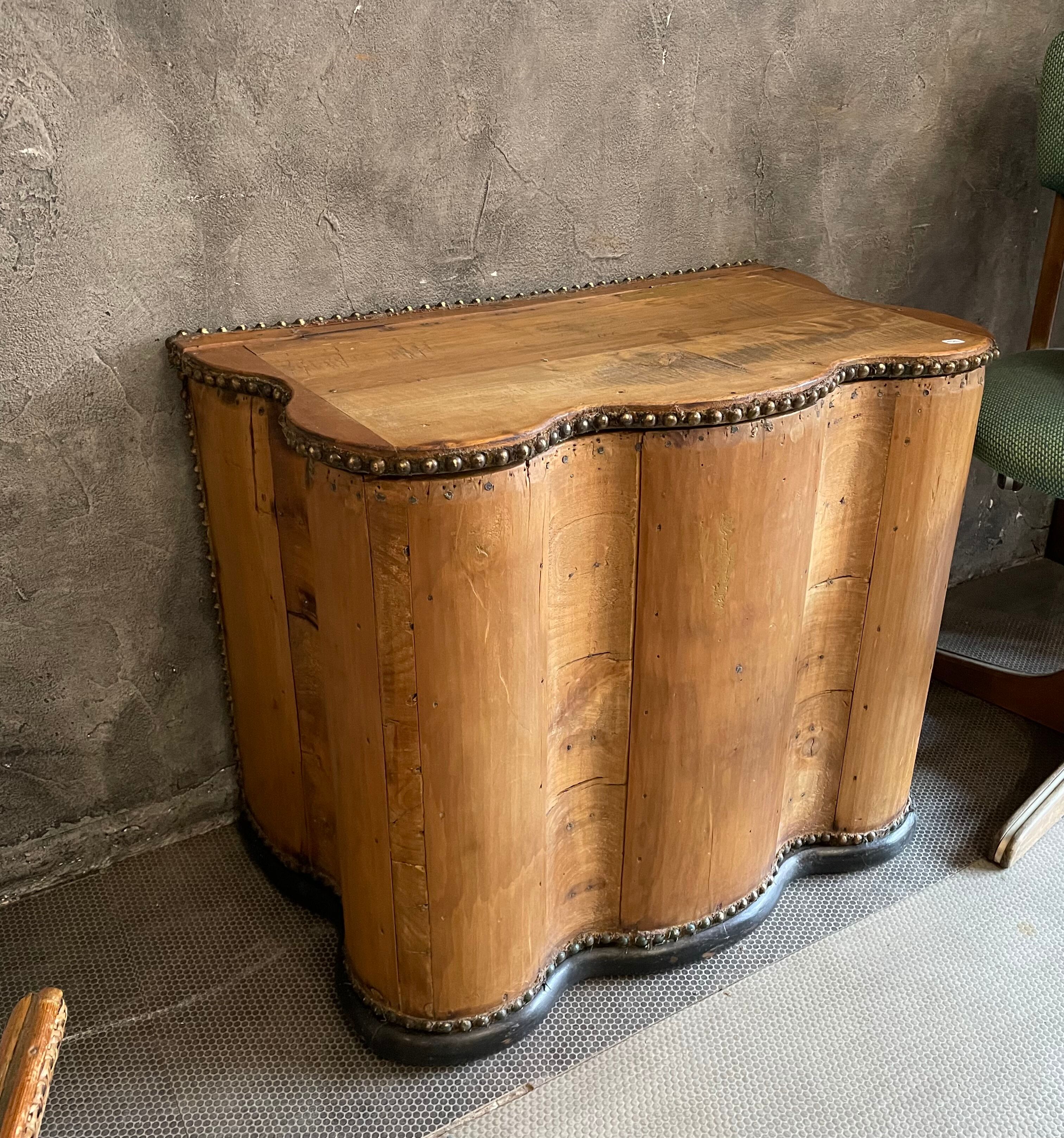 Rounded old wood chest