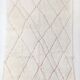 Moroccan berber carpet beni ouarain ecru with pink diamonds engraved 295x200cm