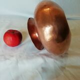 Ball vase with flared hammered copper collar