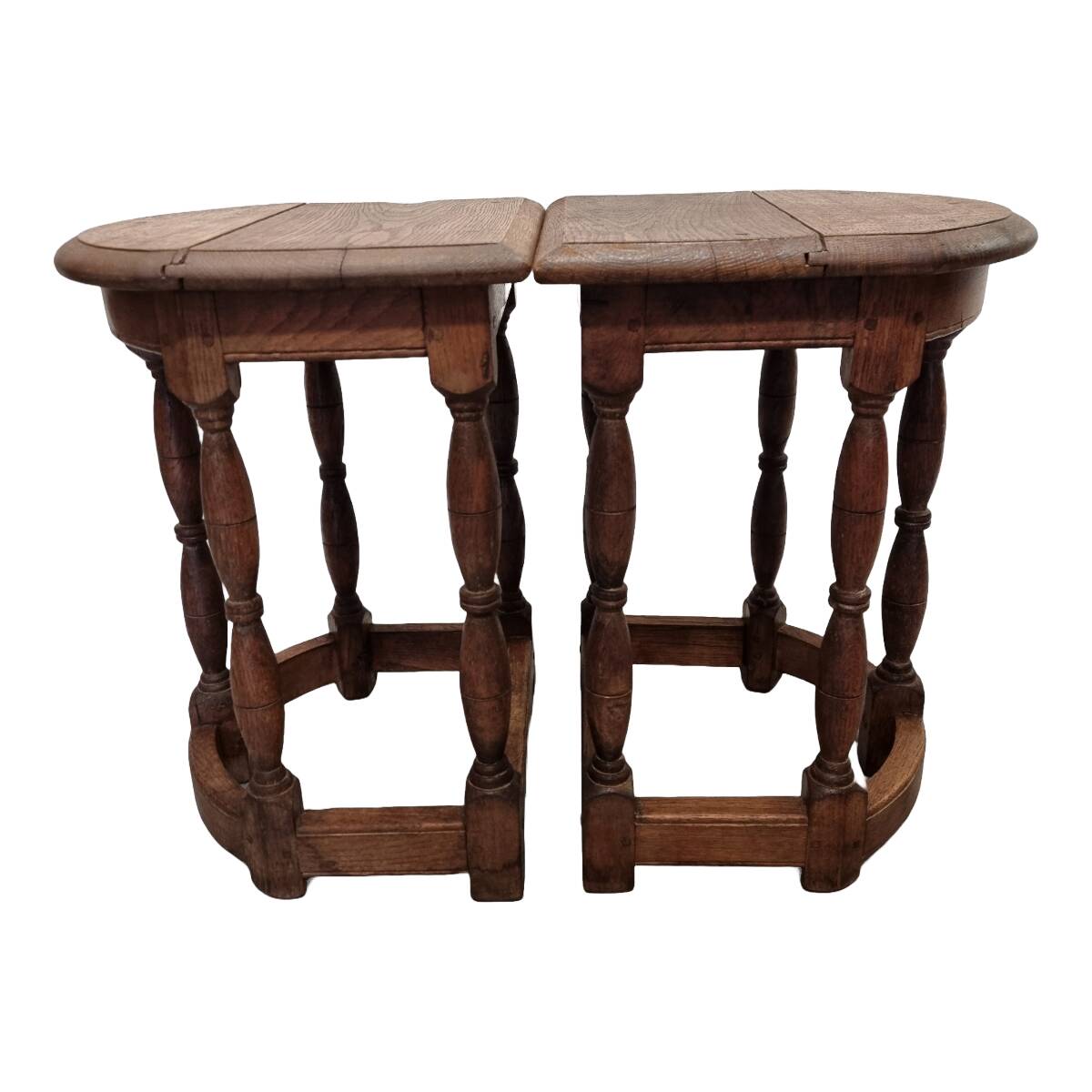 Antique English Oak Wall Or Statue Tables, 2nd Half Of The 19th Century