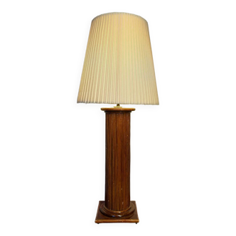 Grande lampe rotin années 70