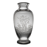 French 19th Century Eugene Michel Miniature Intaglio Carved Glass Vase