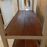 Industrial console iron and exotic wood