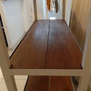 Console industrielle fer et bois exotique