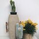 Vase fait main bambou et béton vintage