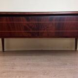 Very large Louis XVI style center minister desk in mahogany and fillets