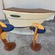 Bar or shop counter and 2 deck lina stools polyester boat hull