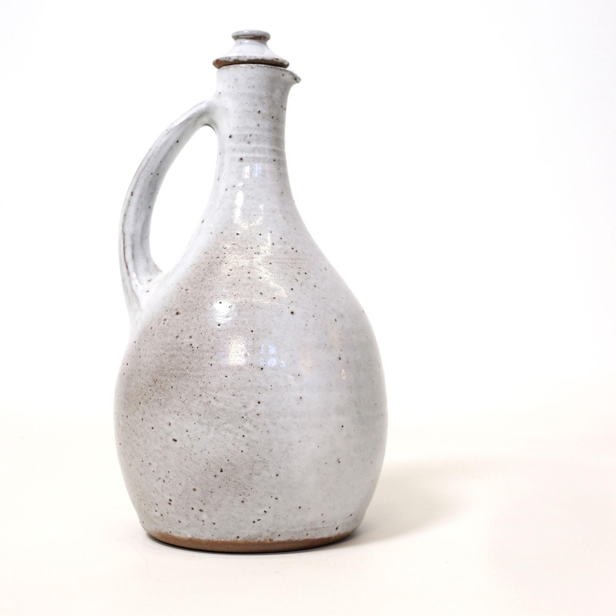 Pichet et bouchon en grès émaillé, 26cm