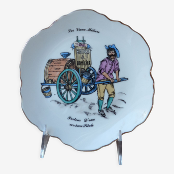 Plate decoration the old trades carrying water in the eighteenth century