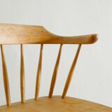 Quatre chaises de salle à manger suédoises vintage en bois sculpté, Yngve Ekström, années 1950