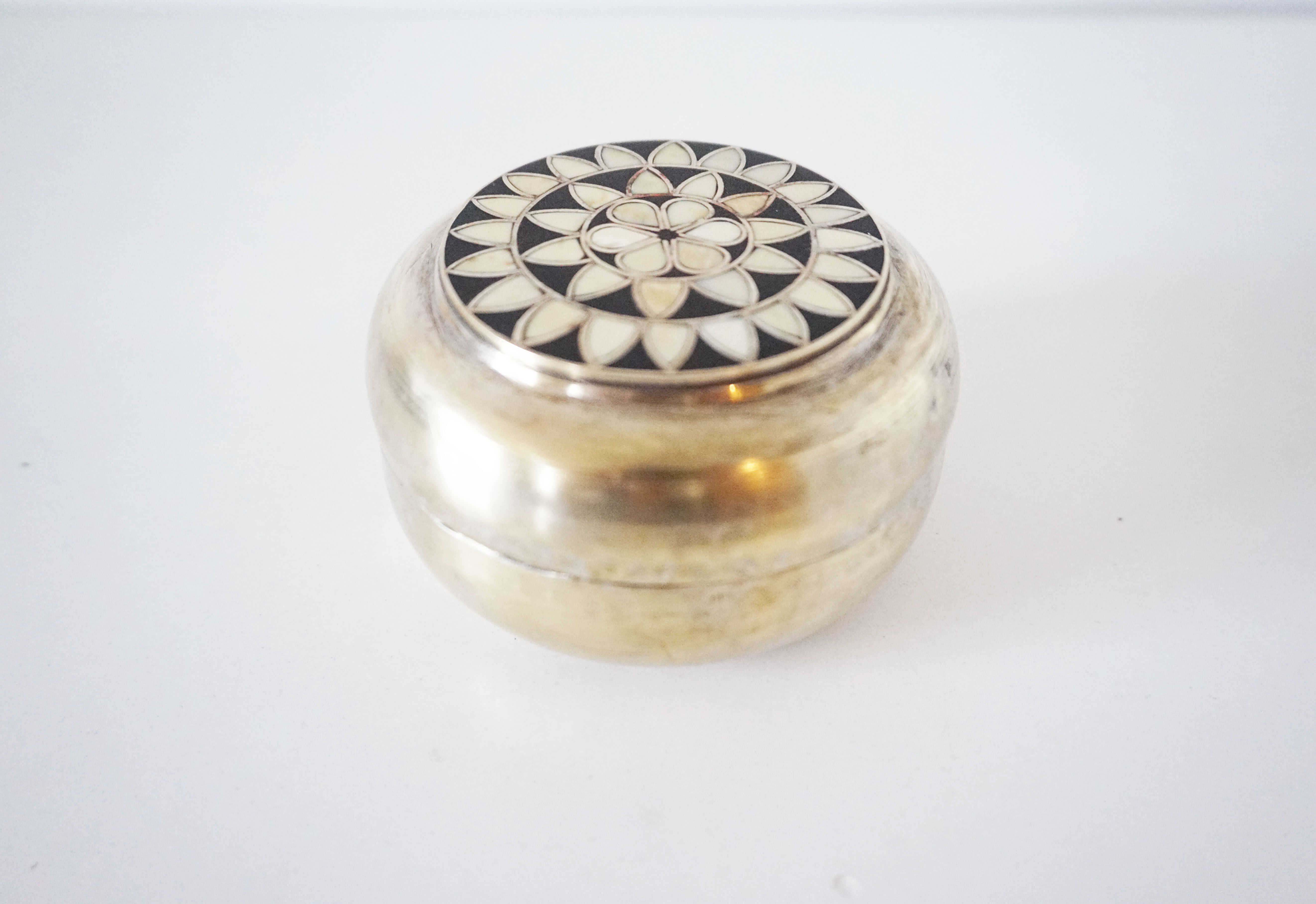 Brass and mother-of-pearl box