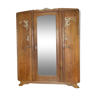 Vintage wood cabinet art deco mirror