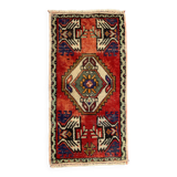Small Vintage Turkish Rug 99x50 cm, Short Runner, Tribal, Shabby, Mini Carpet