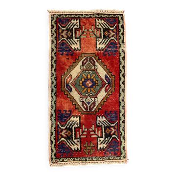 Petit tapis turc vintage 99x50 cm, Short Runner, Tribal, Shabby, Mini Tapis