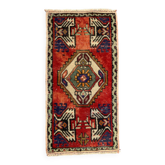 Petit tapis turc vintage 99x50 cm, Short Runner, Tribal, Shabby, Mini Tapis