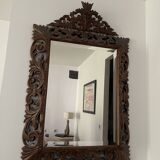 Carved wooden mirror