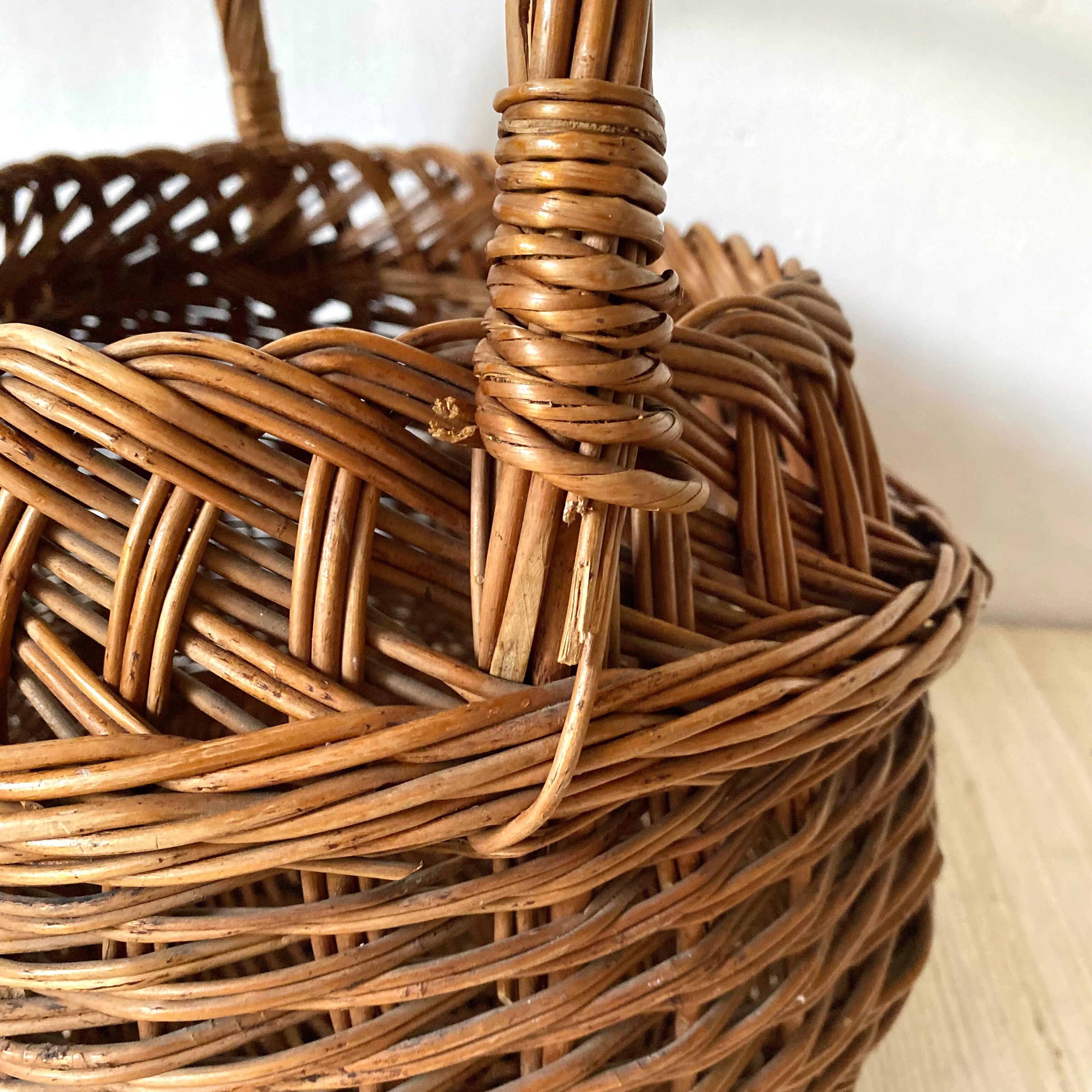 Vintage woven wicker basket