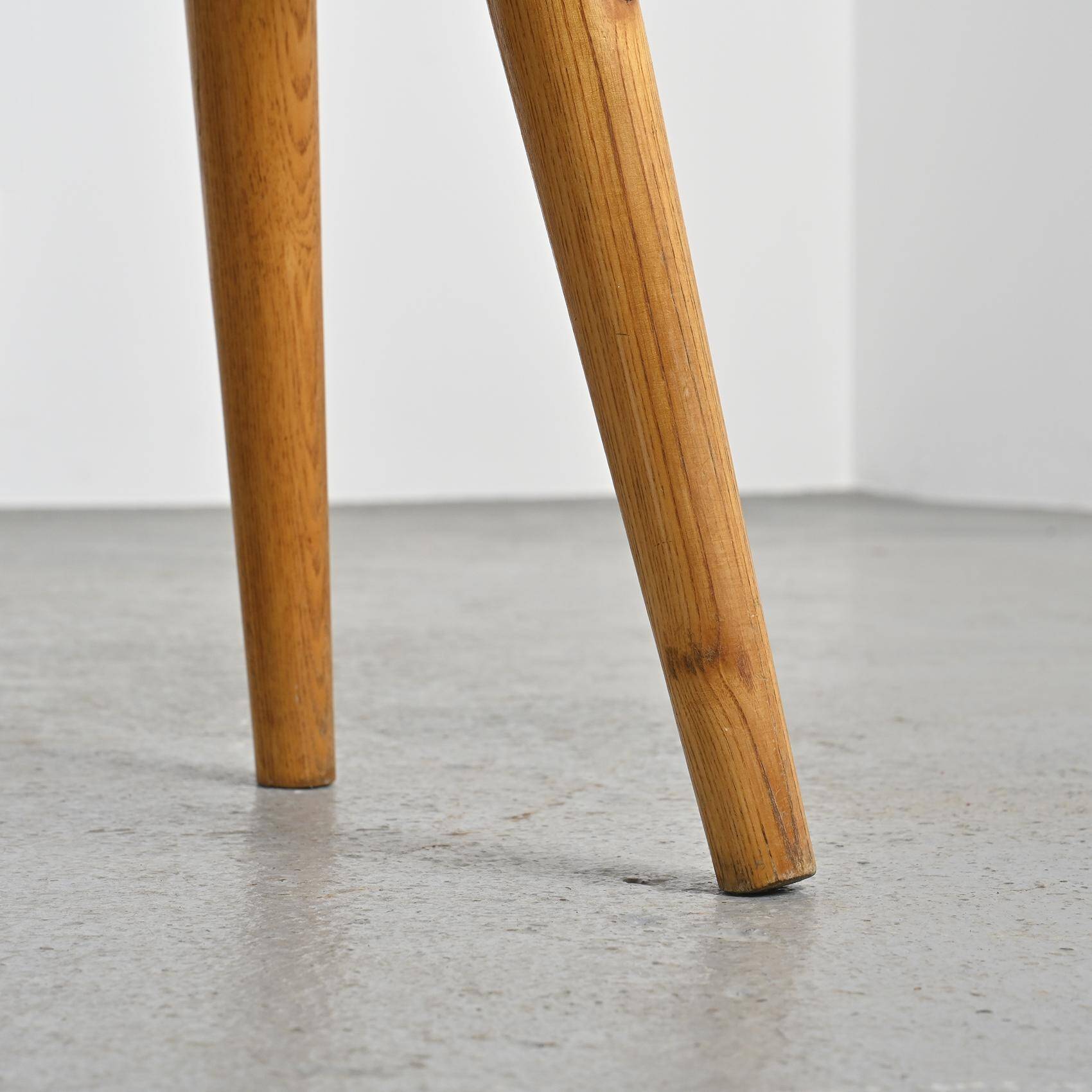 Pair of pine stools by René Martin, France, circa 1965