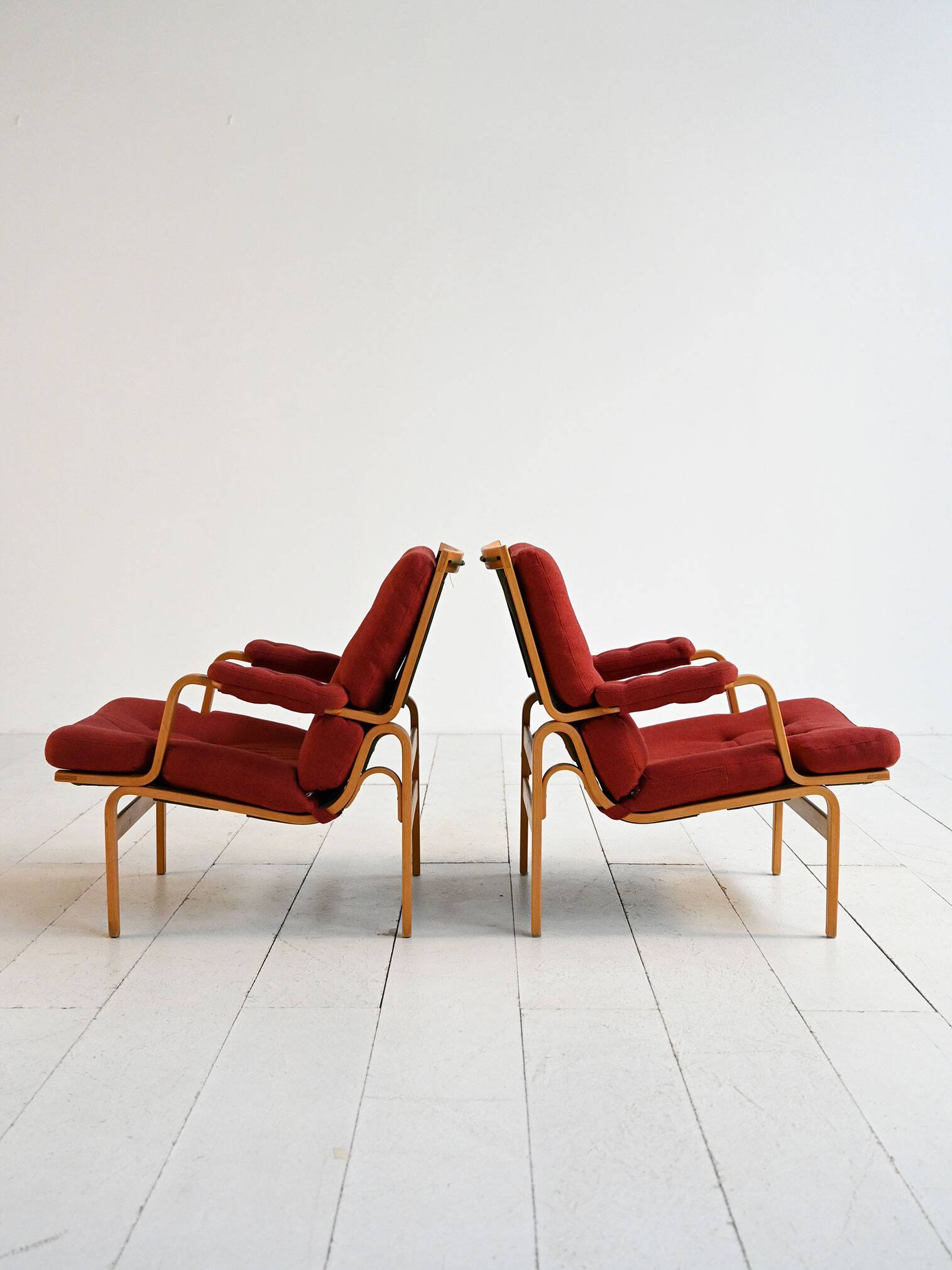 Pair of “Ingrid” armchairs by Bruno Mathsson for Dux, 1960s