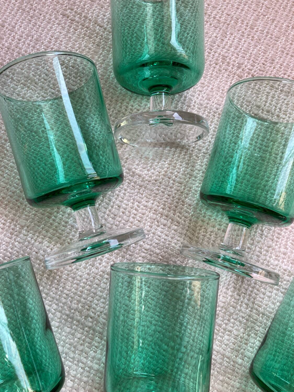 Vintage luminarc green stemware