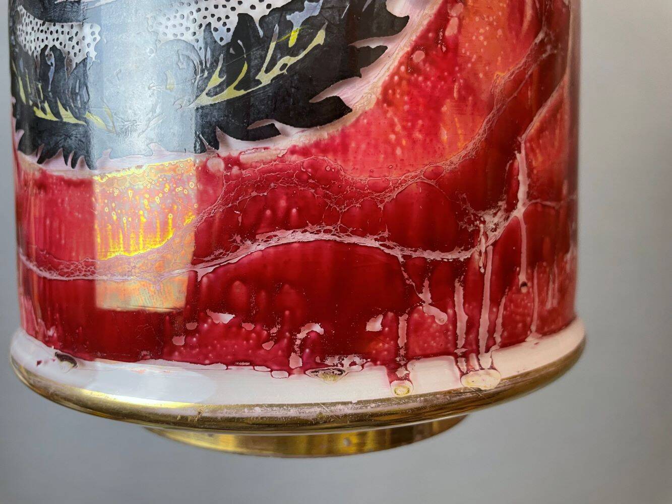 Hand Painted Glass Hanging Lamp