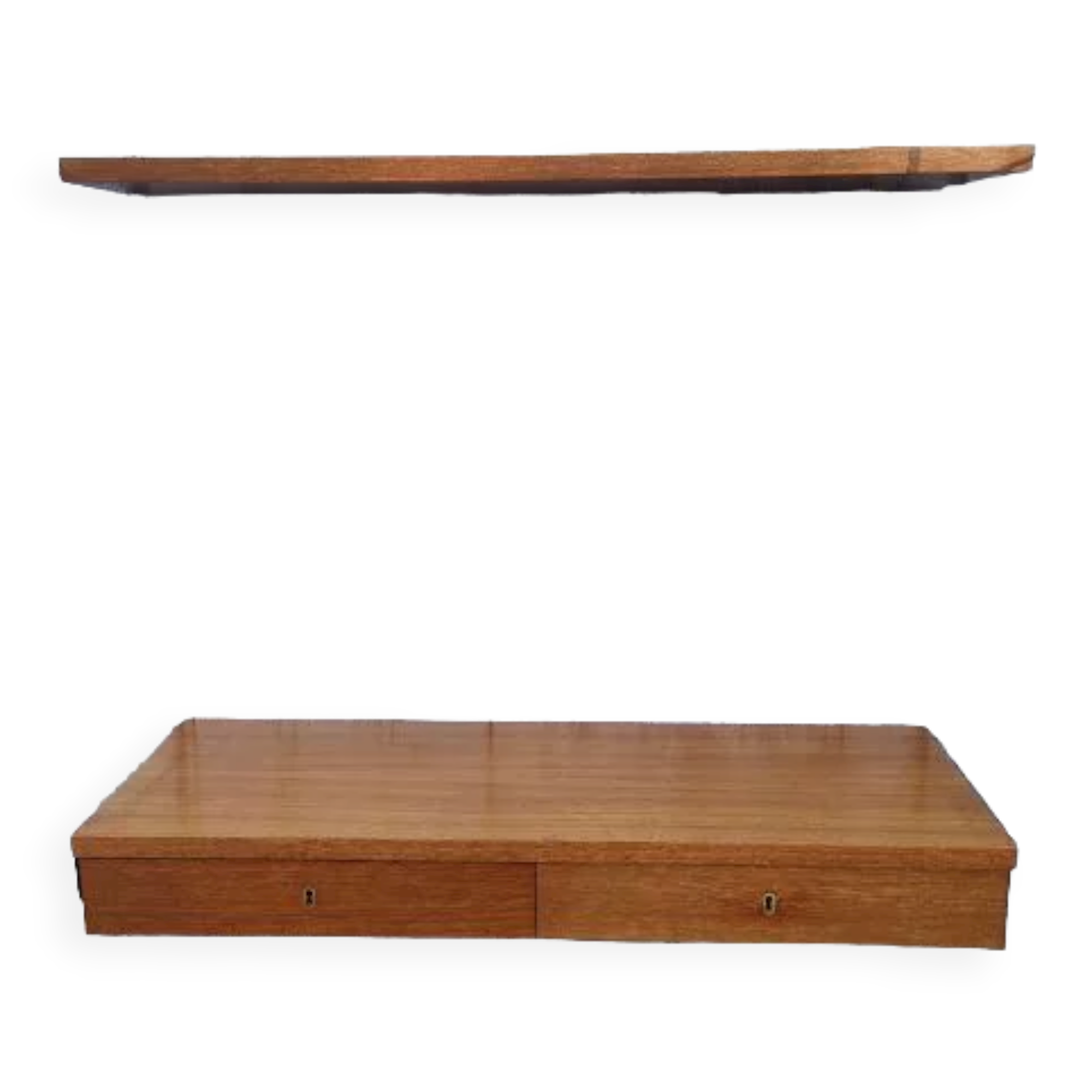 Vintage modular shelf and drawers in teak veneer and black metal, Nisse Strinning, 60s