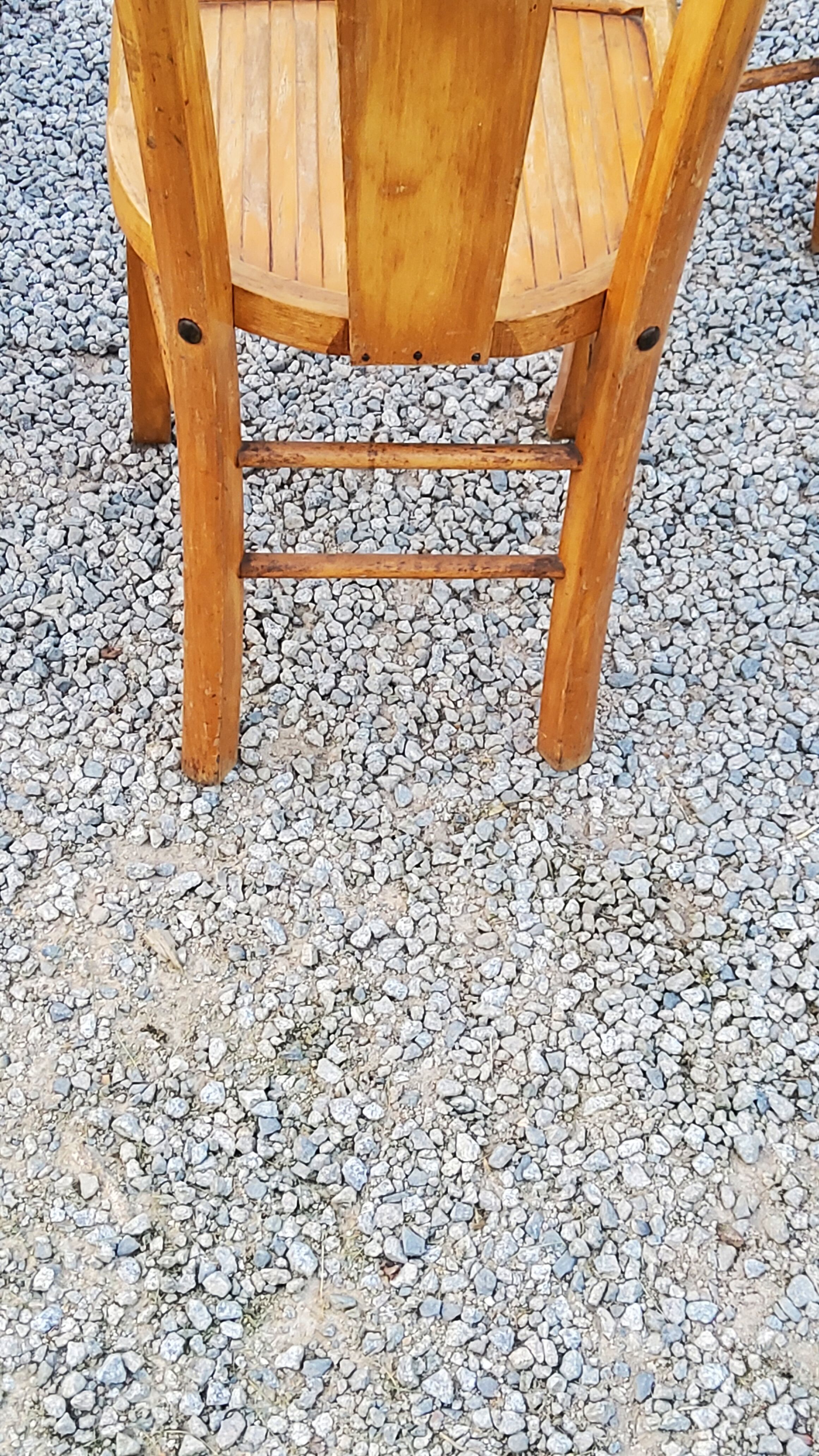 Set of 4 bistro chairs in beech and blond oak from the 50s