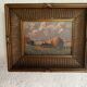 Oil on canvas "work of the fields" late nineteenth early twentieth