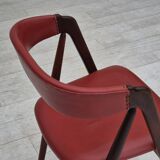 1960s, Danish chair by Farstrup, original condition, solid teak wood, leather.