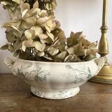 iron earth fruit bowl, old vegetable dish with poppies, Choisy le Roi