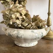 iron earth fruit bowl, old vegetable dish with poppies, Choisy le Roi