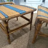 Old rattan and bamboo lounge chair in 1920